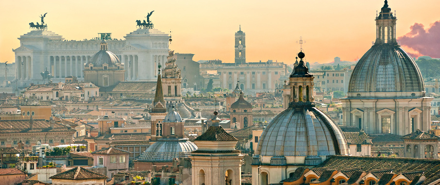 View of  Rome from Castel Sant'Angelo, Italy.