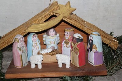 Krippenausstellung im Kreuzgang.