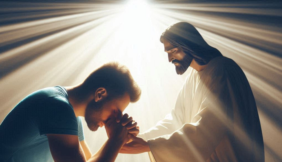 Mann mit Jesus